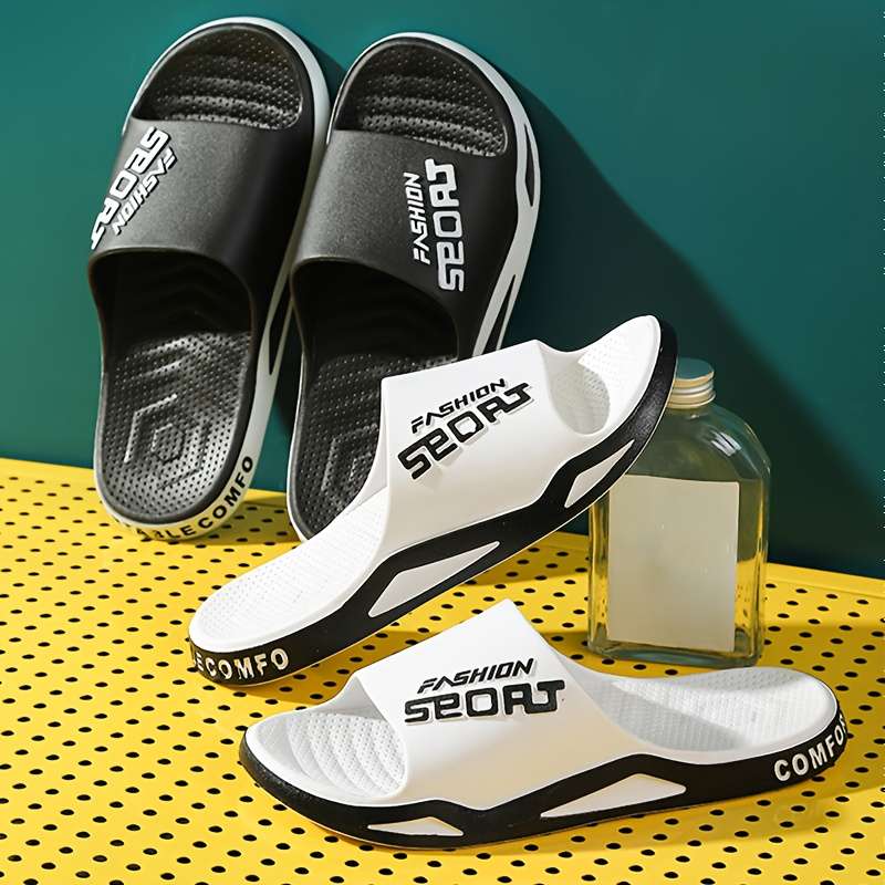 Men Slippers Summer Style Black Size Uk 10.5 To 11