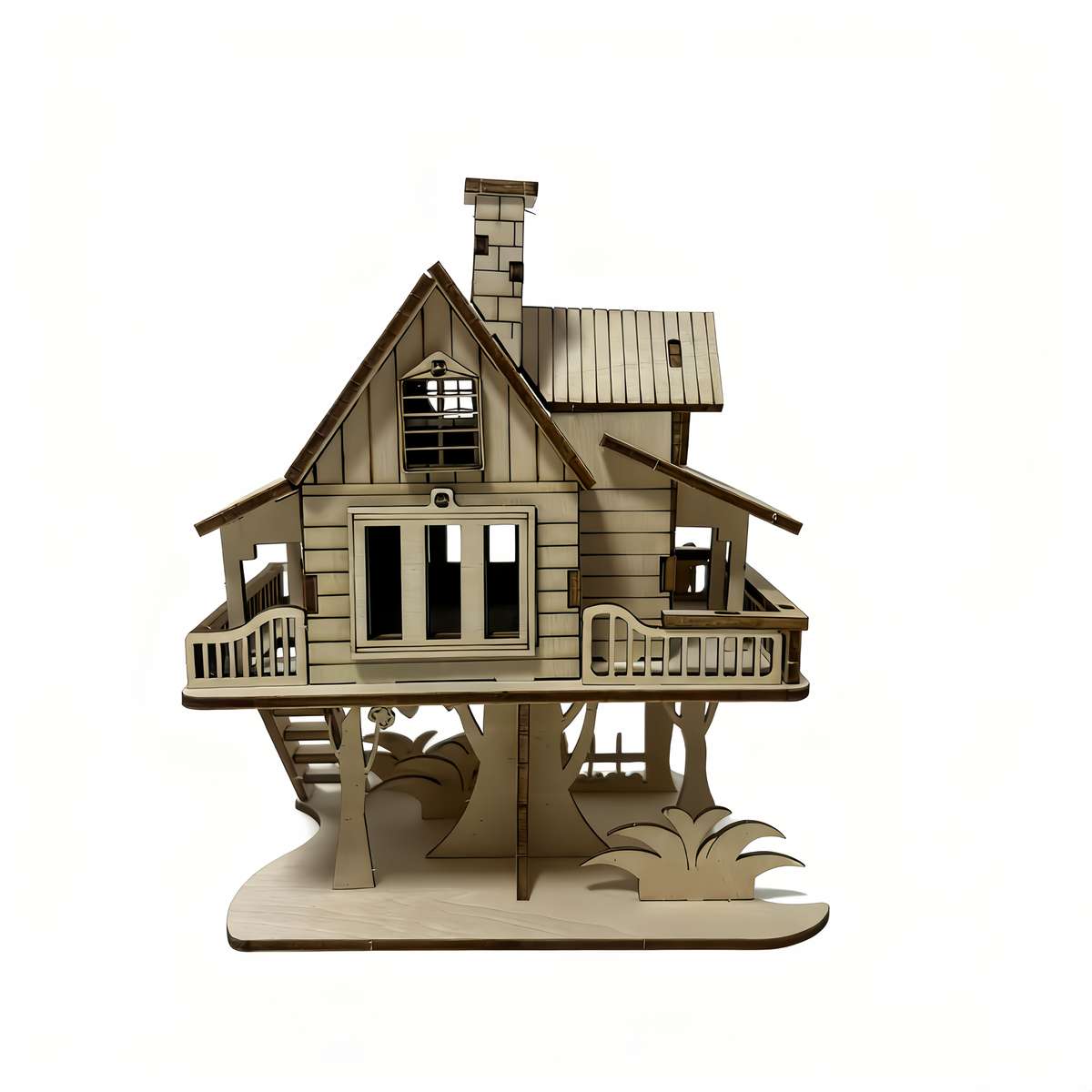 3D House Model Ornaments Style Elegant Tree House