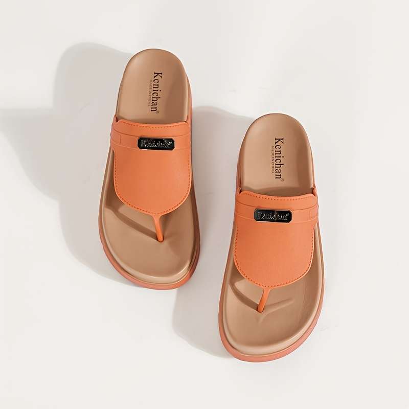 Ladies Summer Flip Flops Orange Uk 7