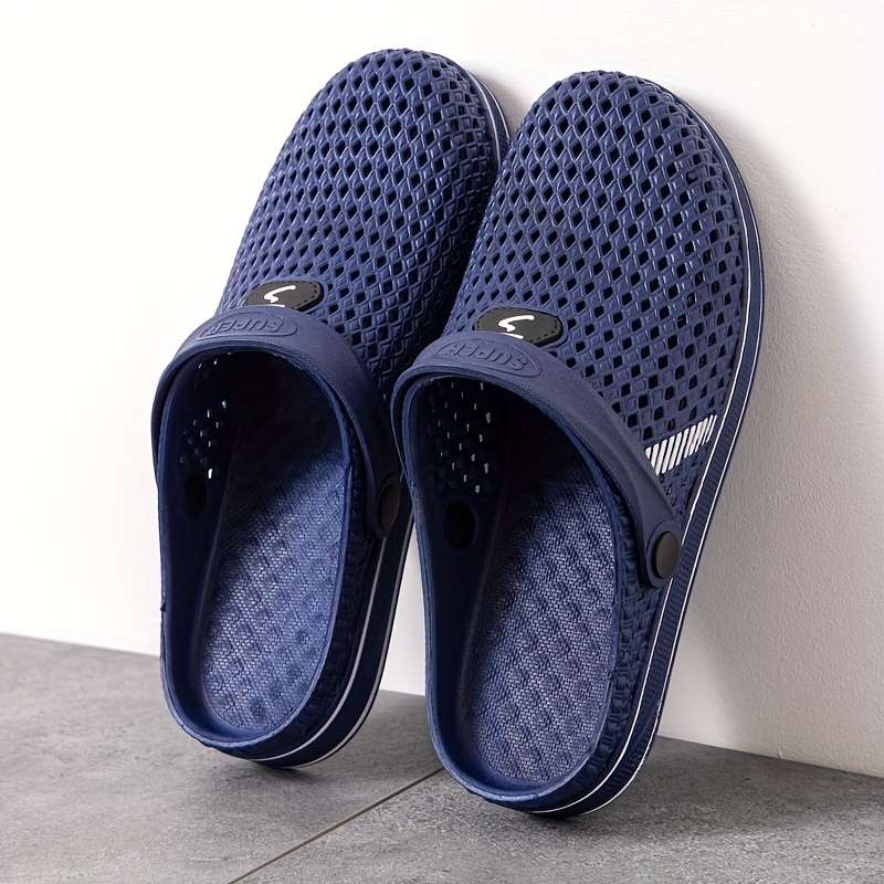 Men Slippers Summer Style Blue Size Uk 6.5