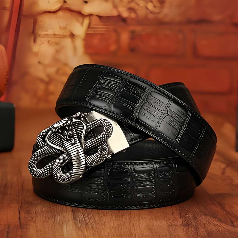 Belt Color Black Melon Seed  Silvery Snake Buckle Size 109 111Cm 42.91 43.7In