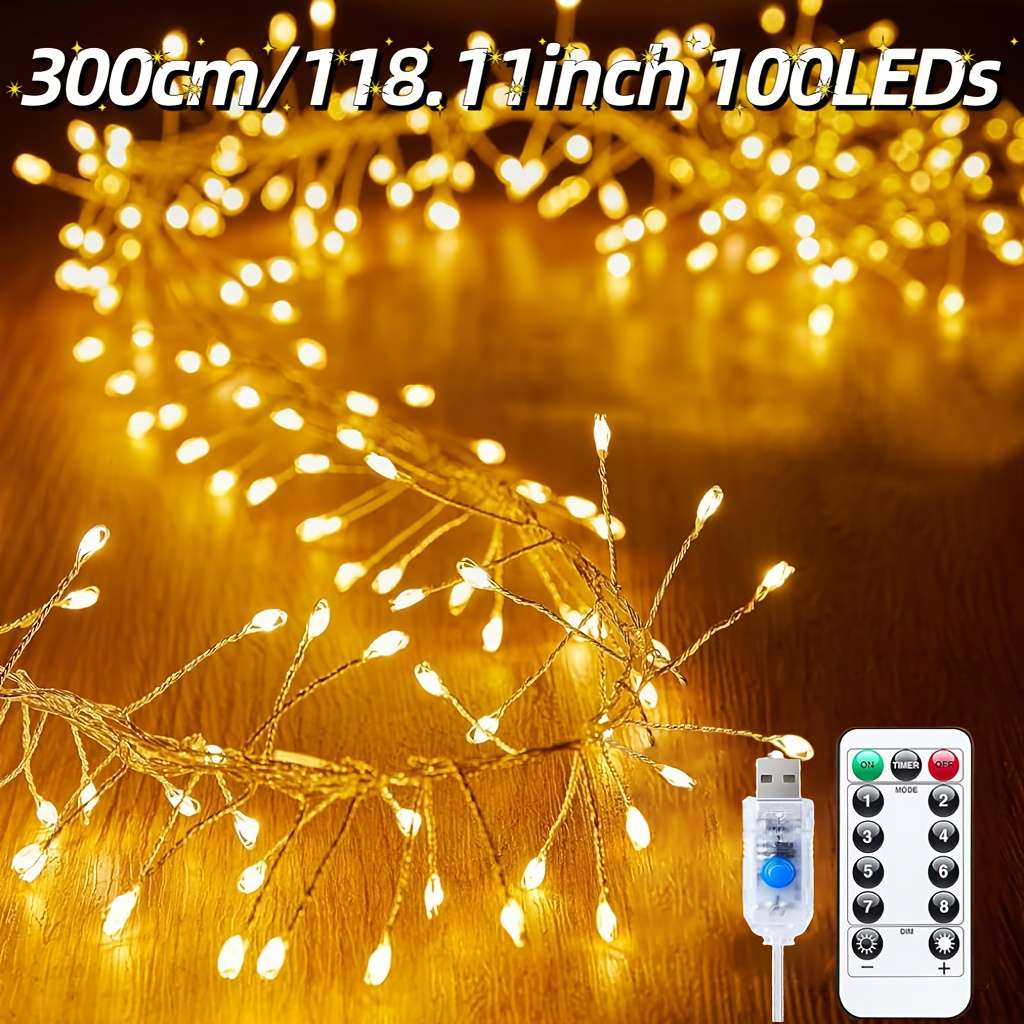 String Lights Color Polychromatic Light Usb  Size3.0 Meter 100 Leds