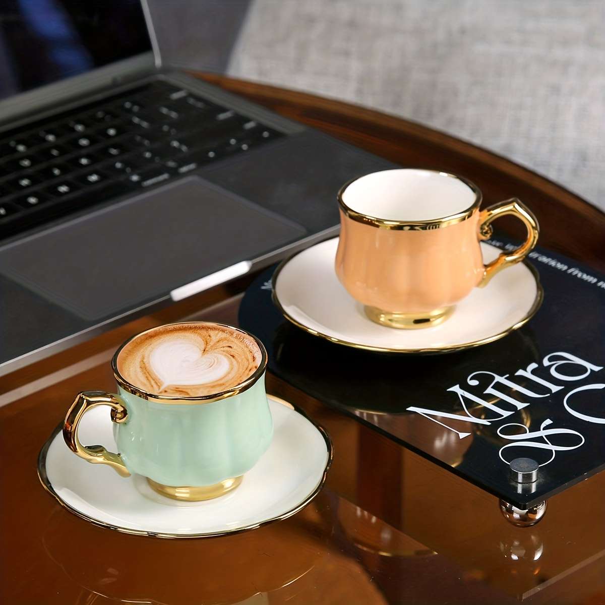 Water Cup Quantity 6 Cups And Saucers Lotus Cups 6 Colors