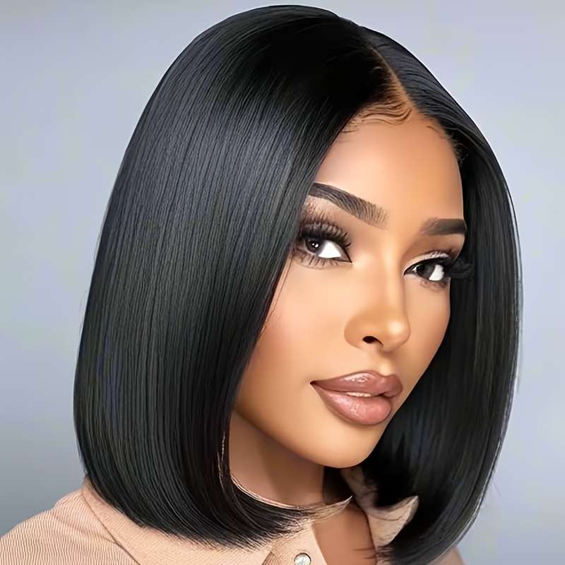 Black Womens Wigs Hair Length 30.48Cm
