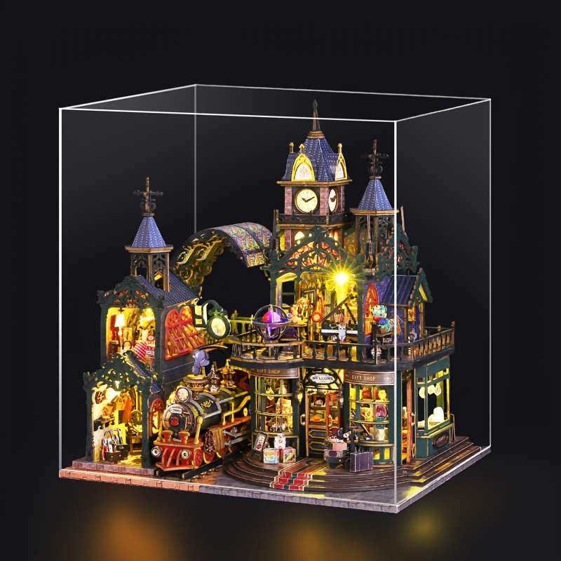 Building Toy Architectural Model Toy Set Style Trajectory Castle  With Dust Cover
