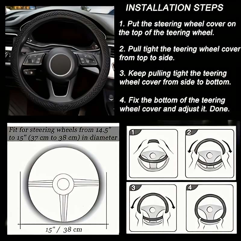 Car Steering Wheel Cover   Black