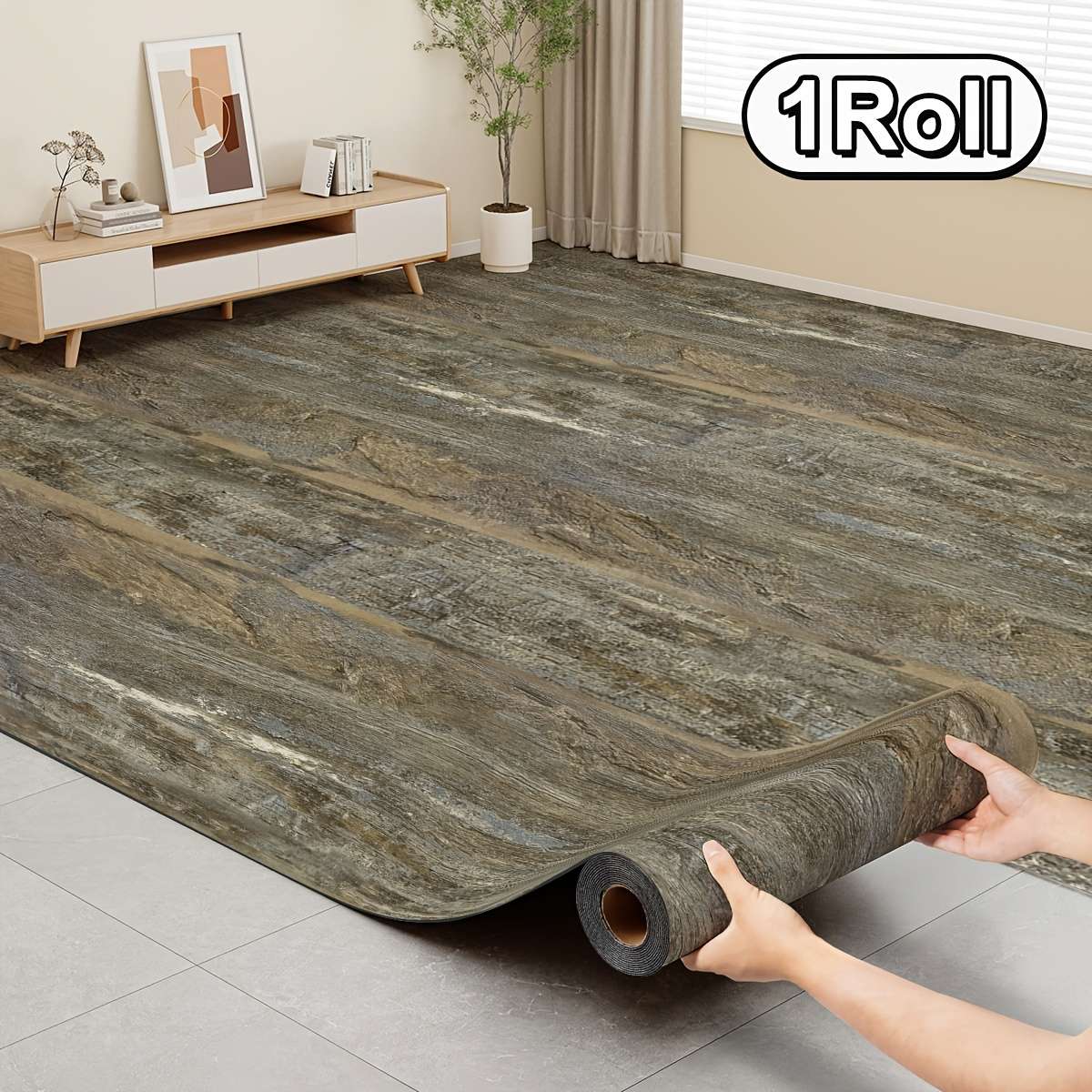 Self Adhesive Floor Stickers Retro Wood Grain 1 Roll 30Cm*300Cm