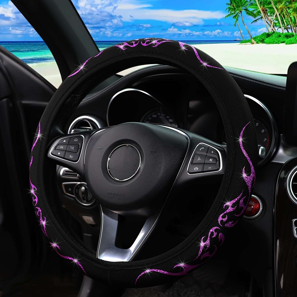 Car Steering Wheel Cover Purple