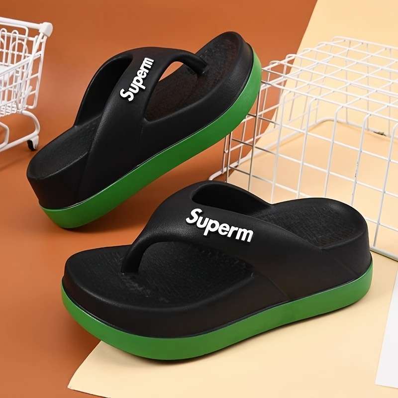 Ladies Summer Flip Flops Black Uk 4.5-5