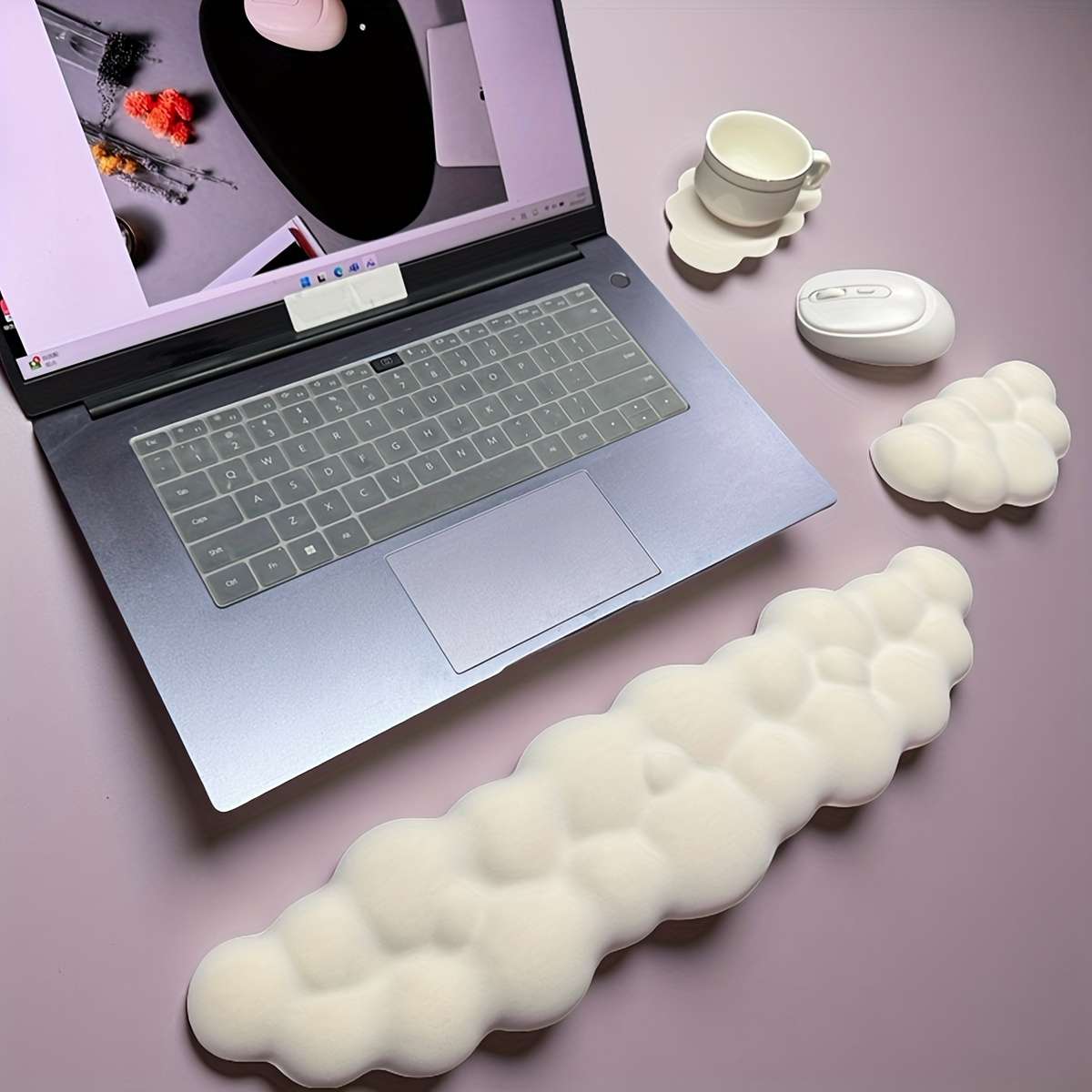 3Pcs Modern Waterproof Ergonomic Memory Foam Mouse Wrist For Pc Gamers Black