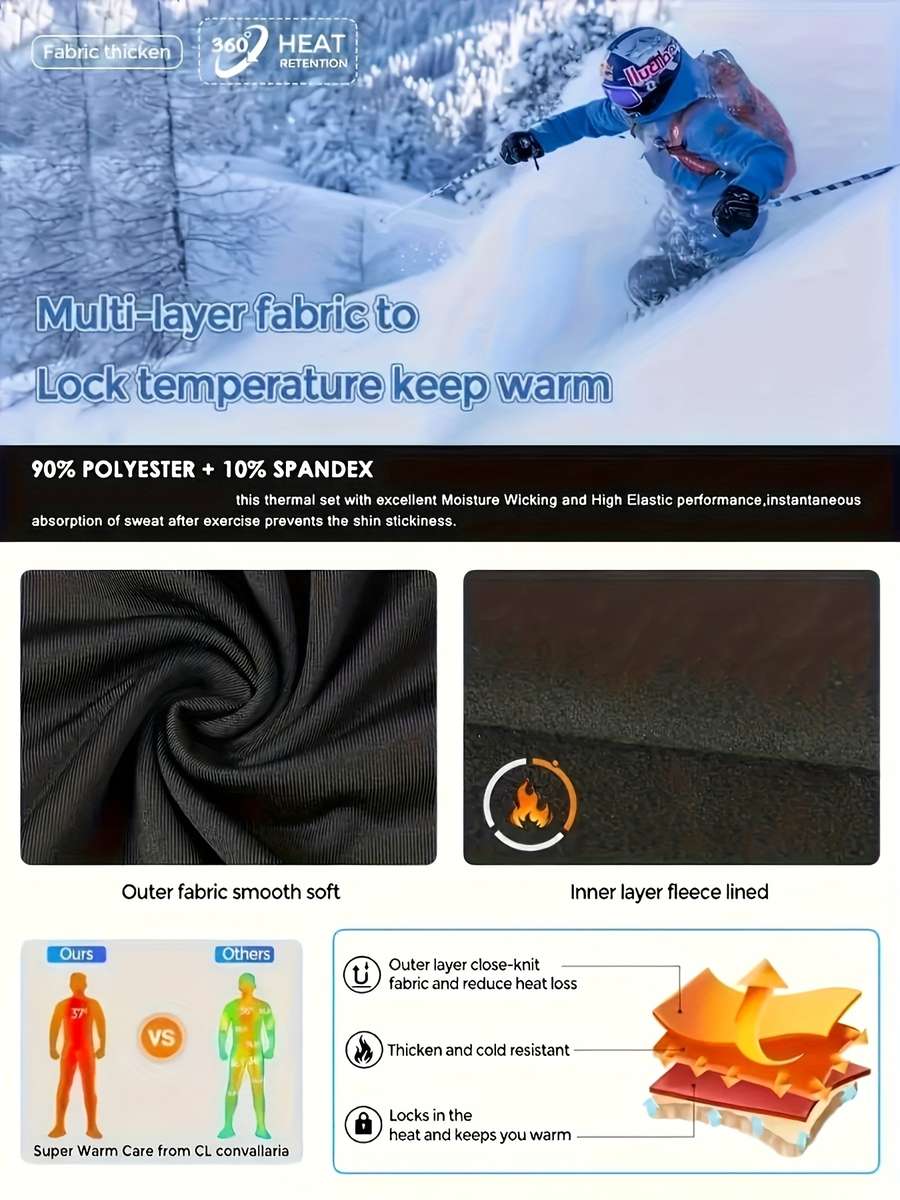 Thermal Underwear Color Black Sizexxl