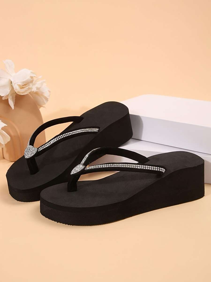 Ladies Summer Flip Flops Black Uk 3.5