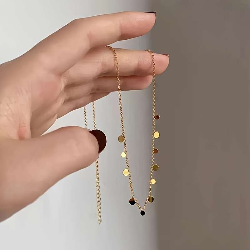 Womens Necklace Color Golden