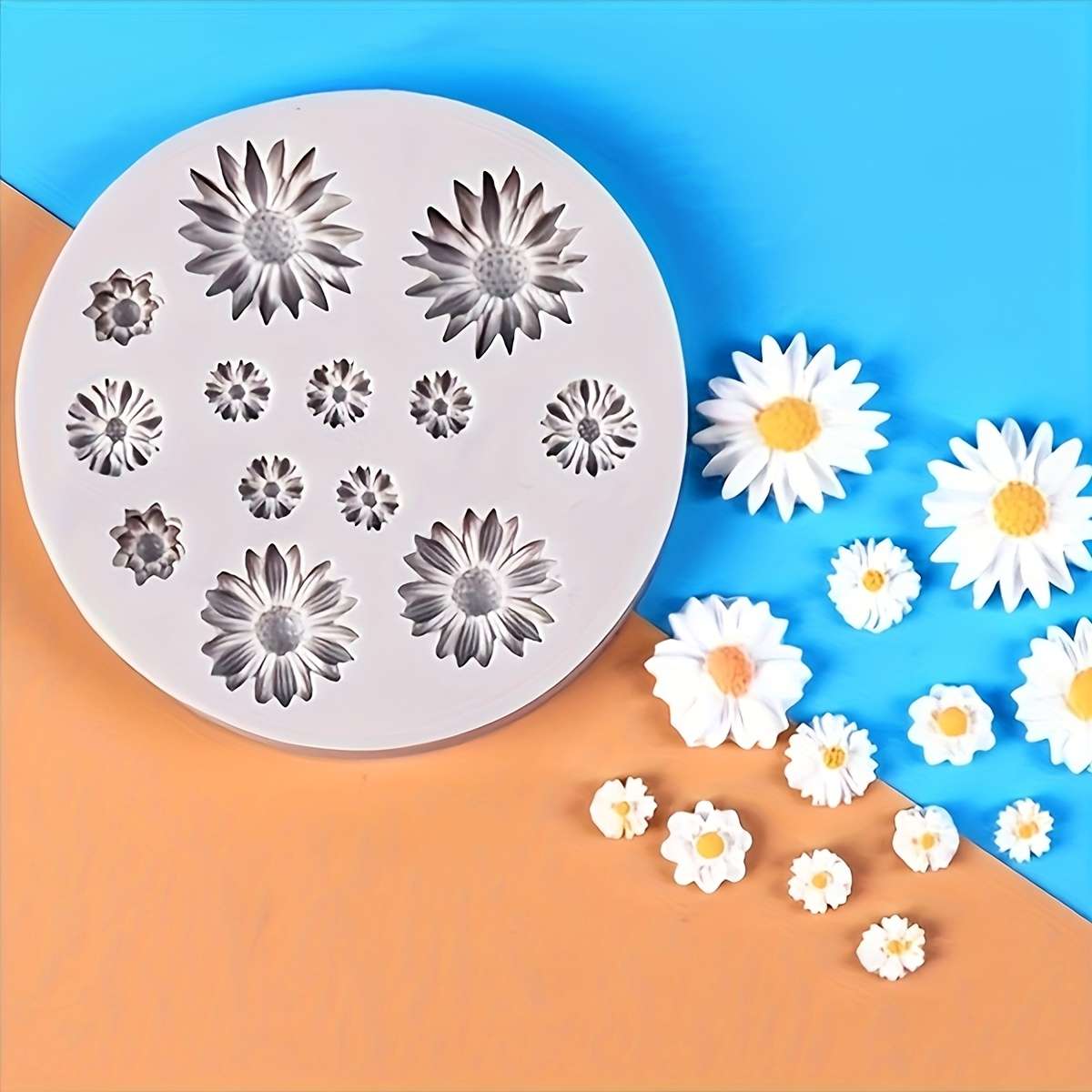 Suitable For Baking Molds Model 2 Pack Daisy Silicone Mold