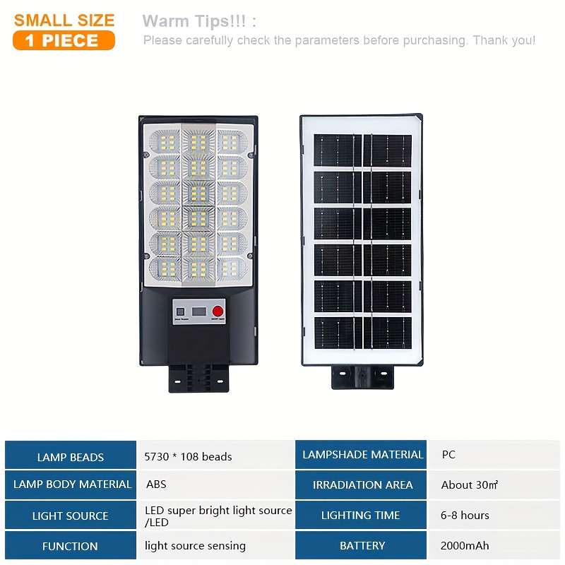 QM-108LED-2000 2pcs Outdoor Solar Light