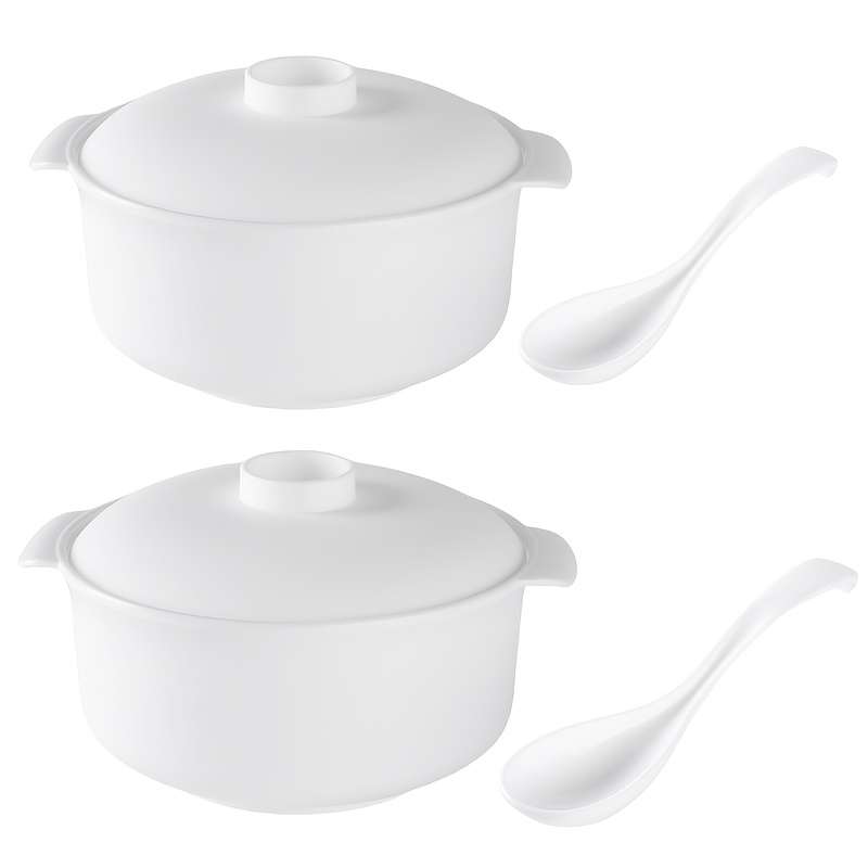Bowl Items Light Blue 4Piece Set 2Pcs Bowl  2Pcs Spoon