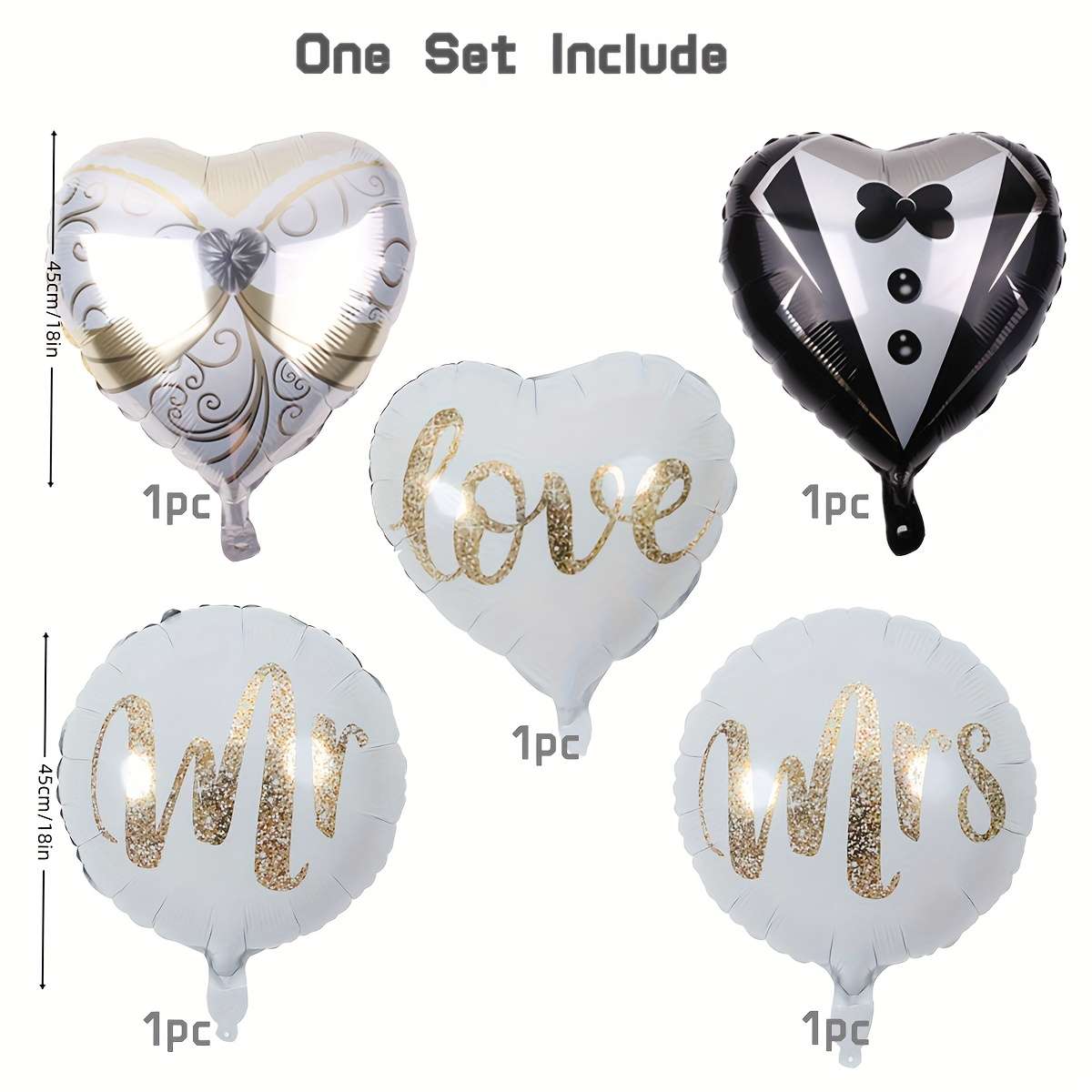 Wedding Supplies Color 5Pcs Mr Mrs Set