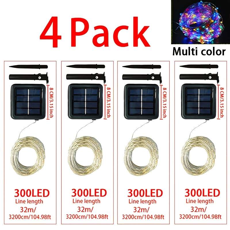 Christmas Lights Multicolor Size 4Pack   32M 104.98Ft 300Led  4