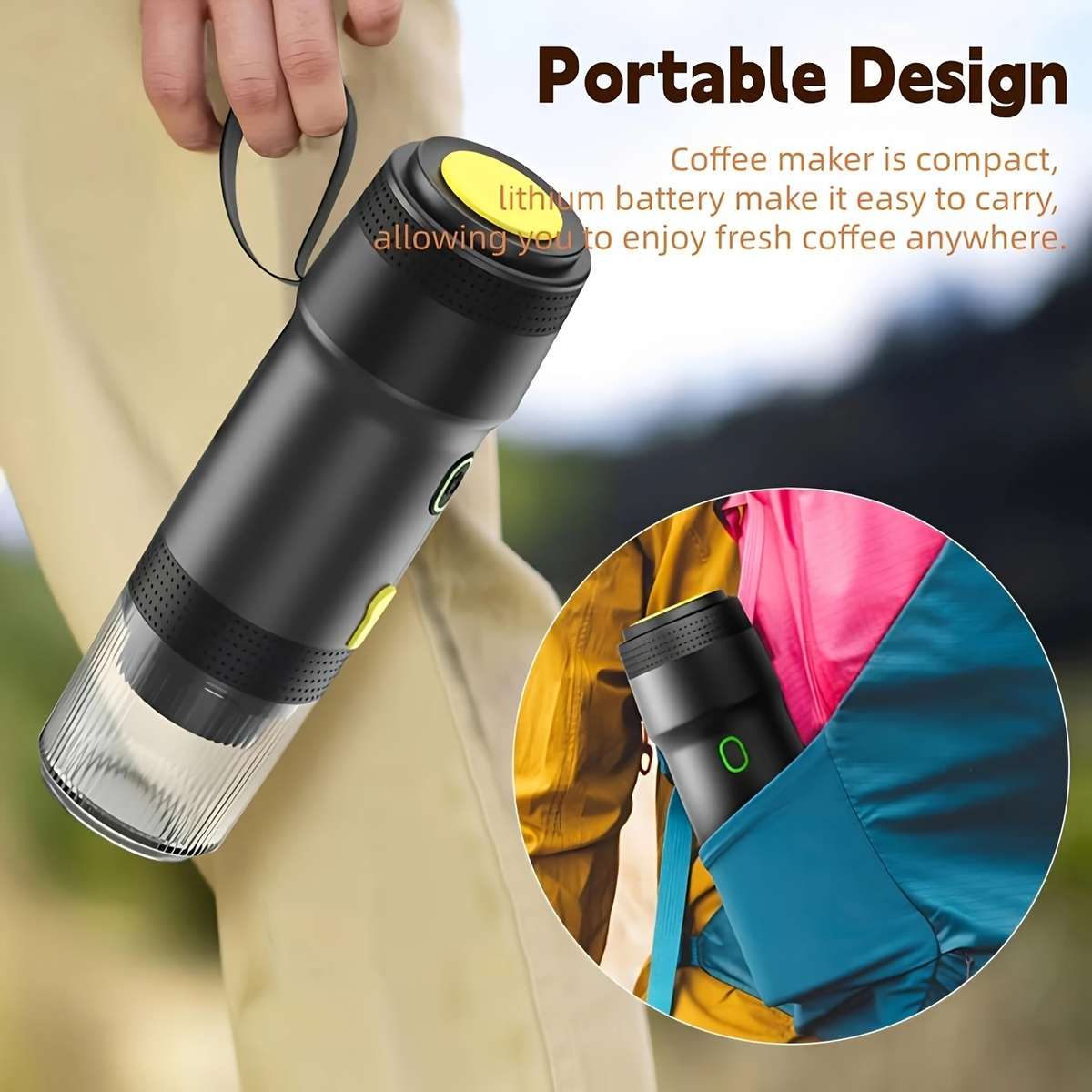 Portable Espresso Machine With Usb Charging Self Heating Travel Coffee Maker