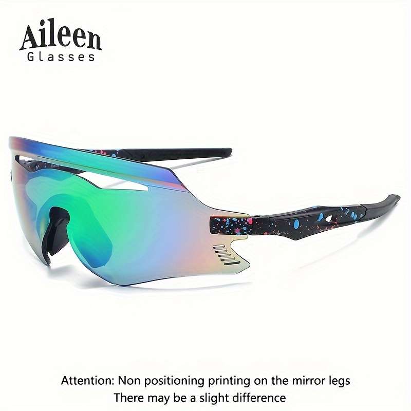 Cycling Glasses Color Black Frame Gradient Green Lens