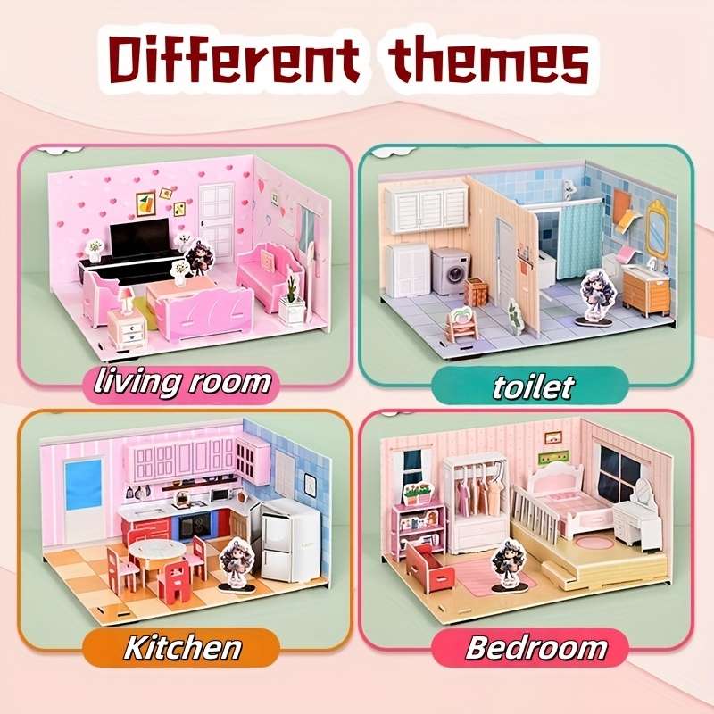 Building Toy Architectural Model Toy Set Items 4Pcs Set