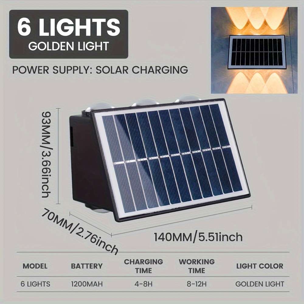 Solar Emergency Lights Items 6Head Rgb