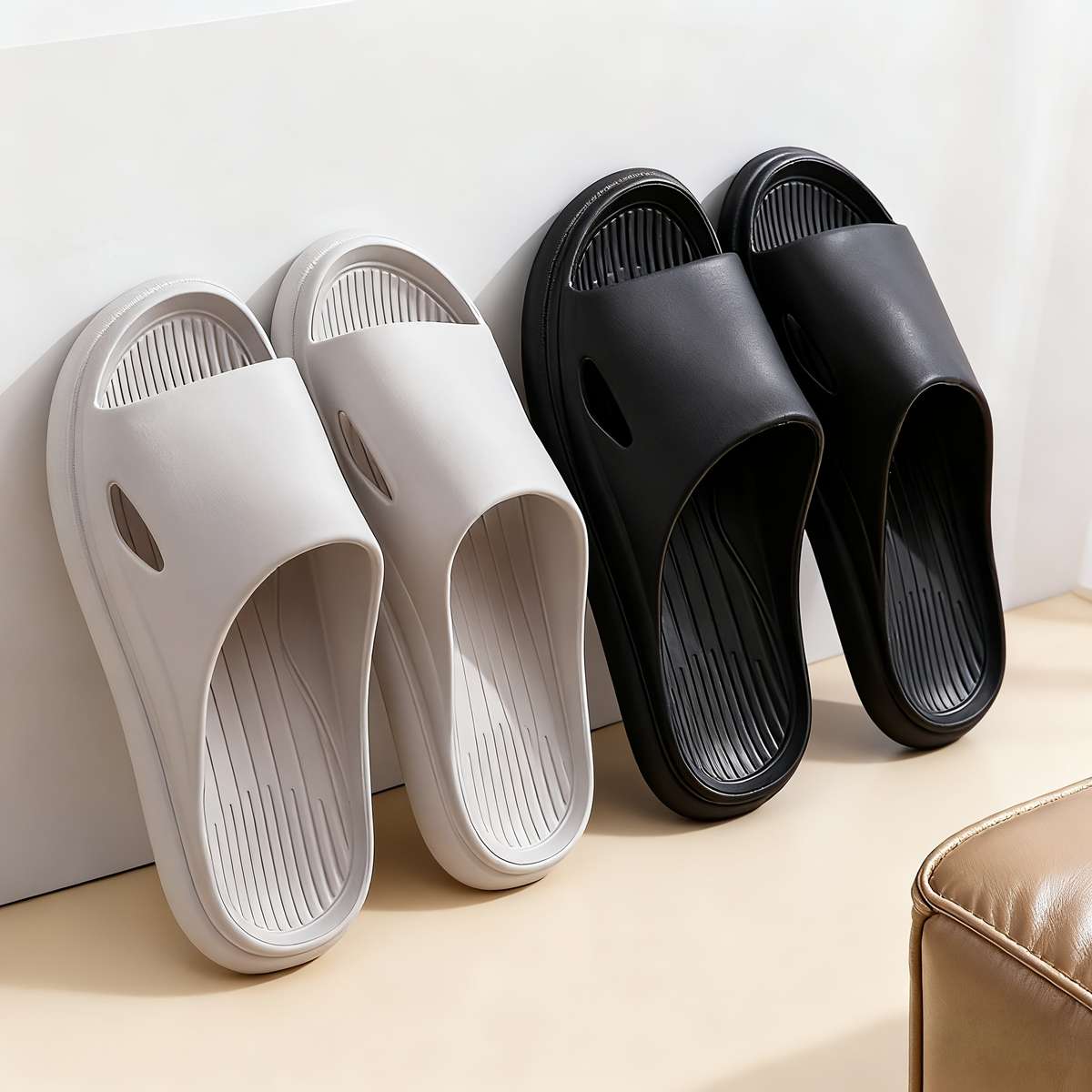 Men Slippers Summer Style Grey Size Uk 3.5 To 4
