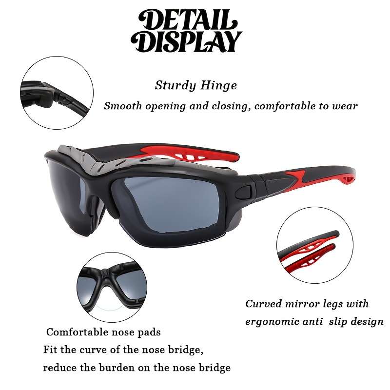 Cycling Glasses Color White Red Frame Orange Film