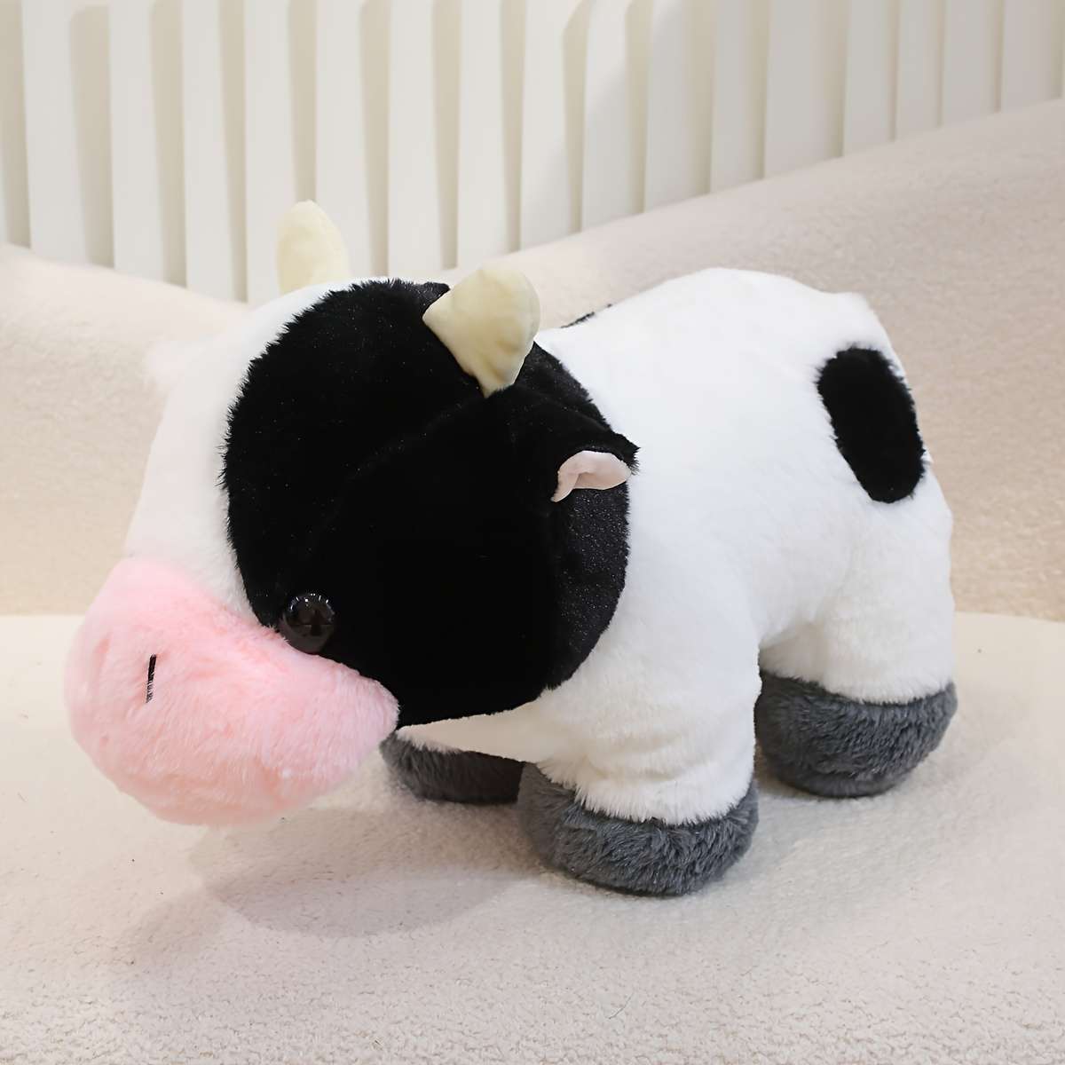 Plush Toyss color White Ranch Cow Figurine size S 32cm