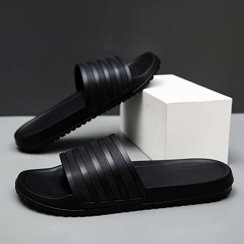Men Slippers Summer Style Black Size Uk 7.5
