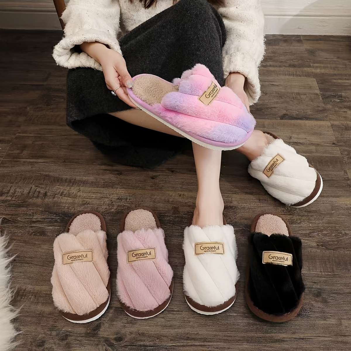 Cotton Slippers Color White Sizeuk 6.5-7