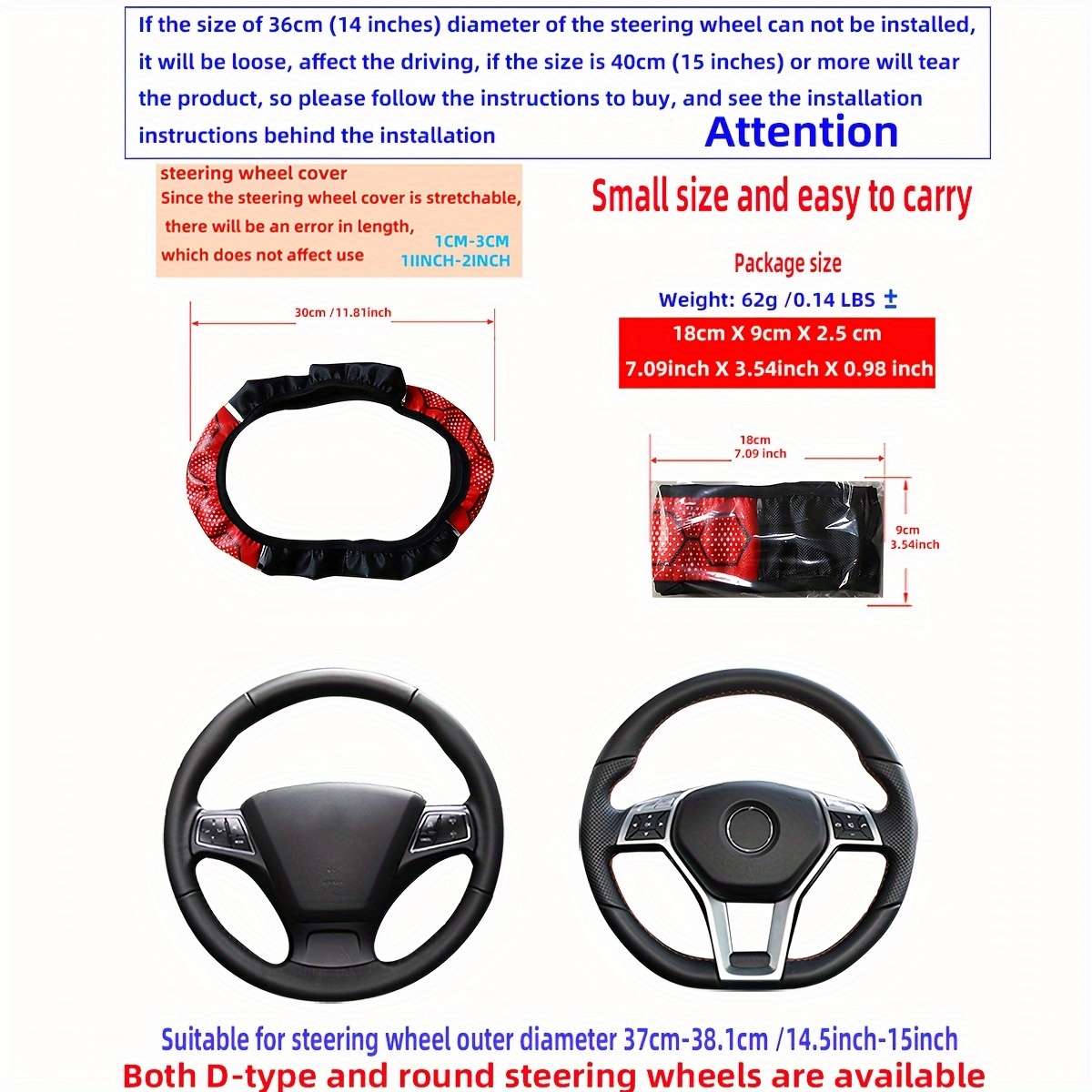 Car Steering Wheel Cover Blue