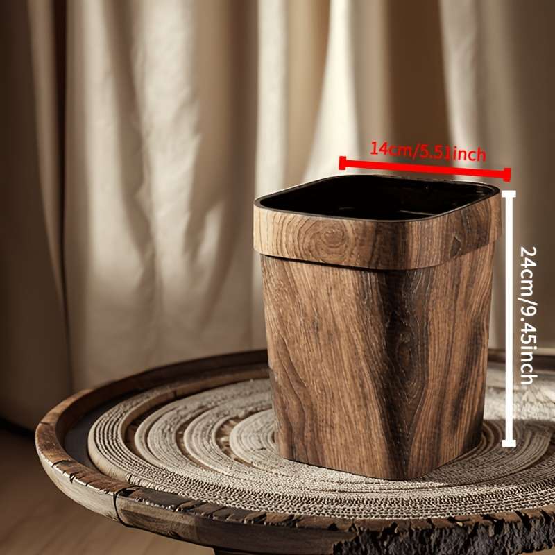 Garbage Can Color Press Ring Wood Grain 7L