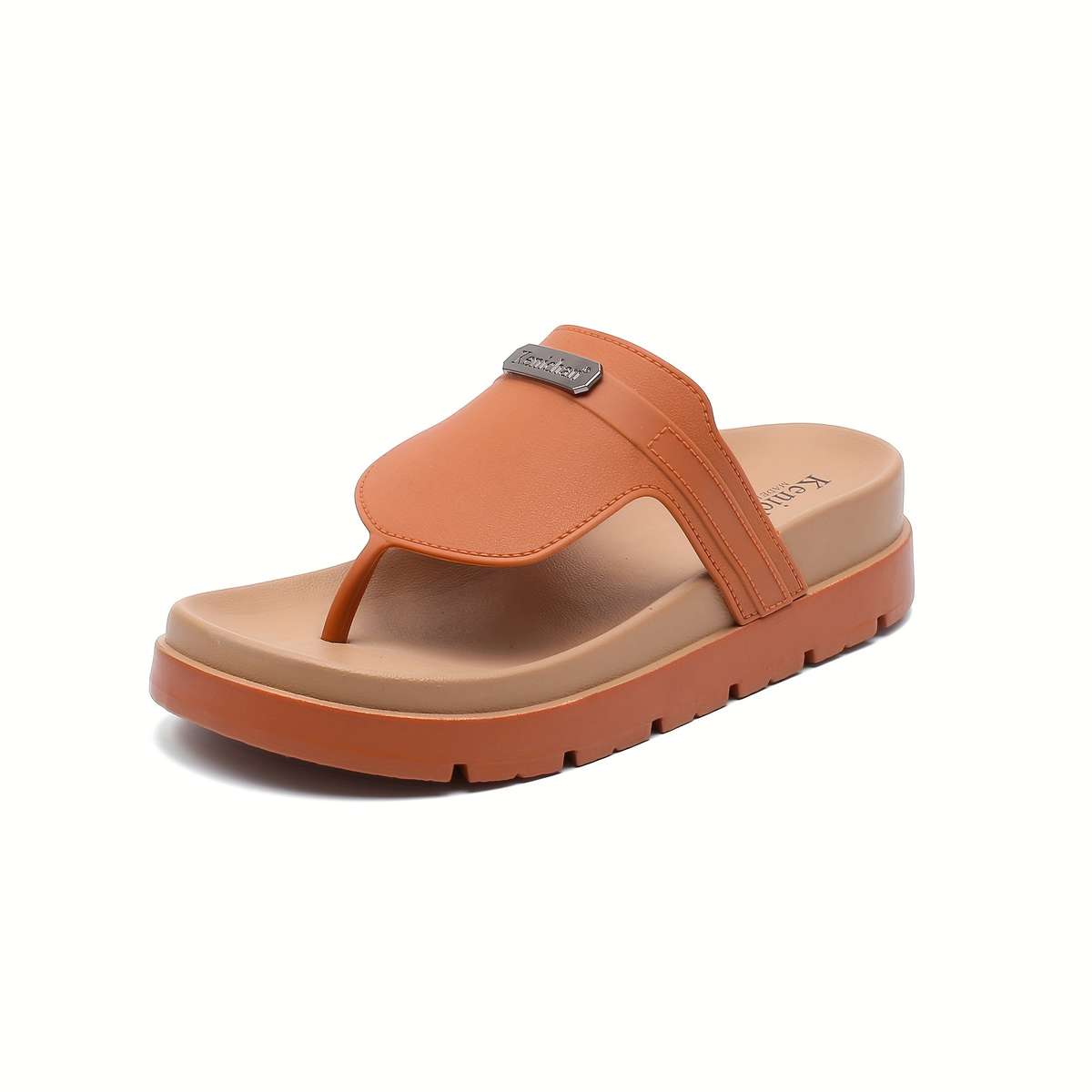 Ladies Summer Flip Flops Orange Uk 7