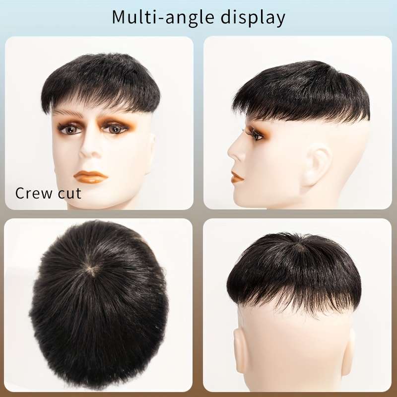 Black-16*18 Mens Wigs Hair Length 5.08Cm
