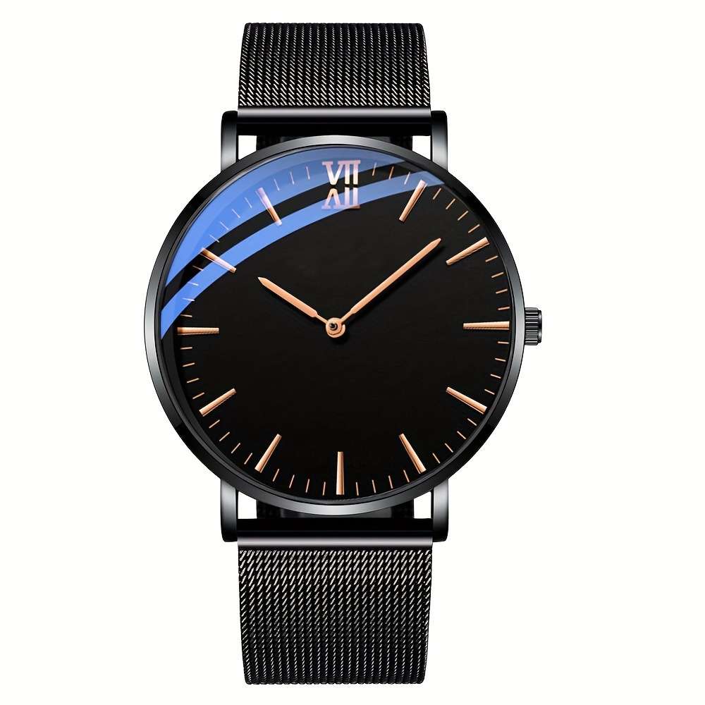 Premium Men Business Quartz Watch With Strap Silvery With White