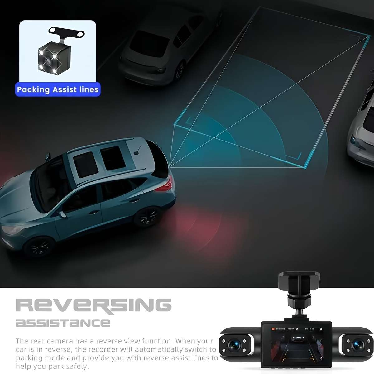 Superior Exclusive Quad Channel Dash Cam Panoramic View Front Rear Built In