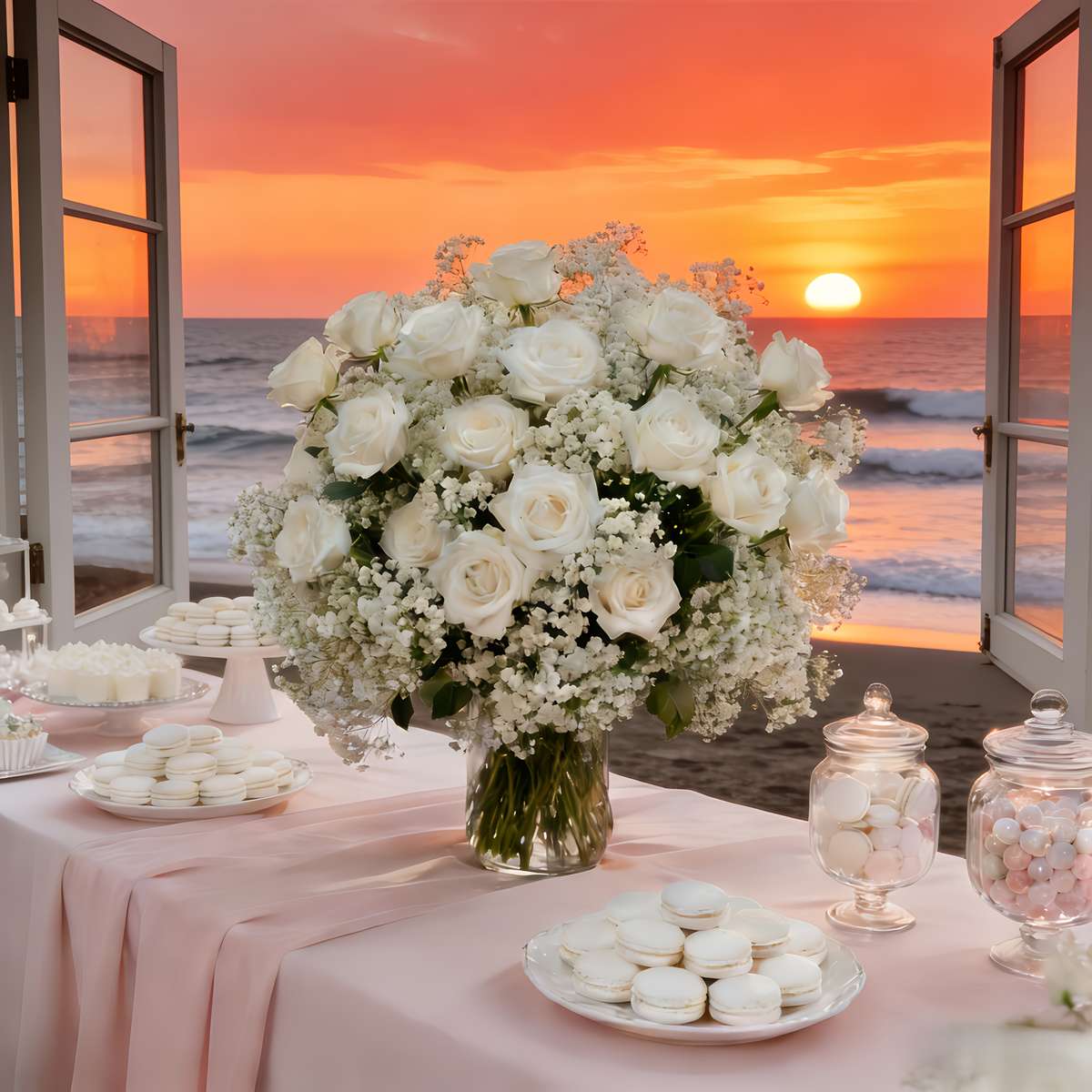 Wedding Supplies Style 5 Roses  20 Baby'S Breath
