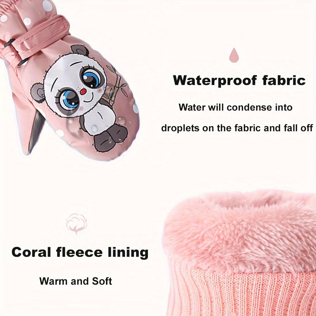 Winter Gloves Color Pink Size Size M  6 To 10 Years Old