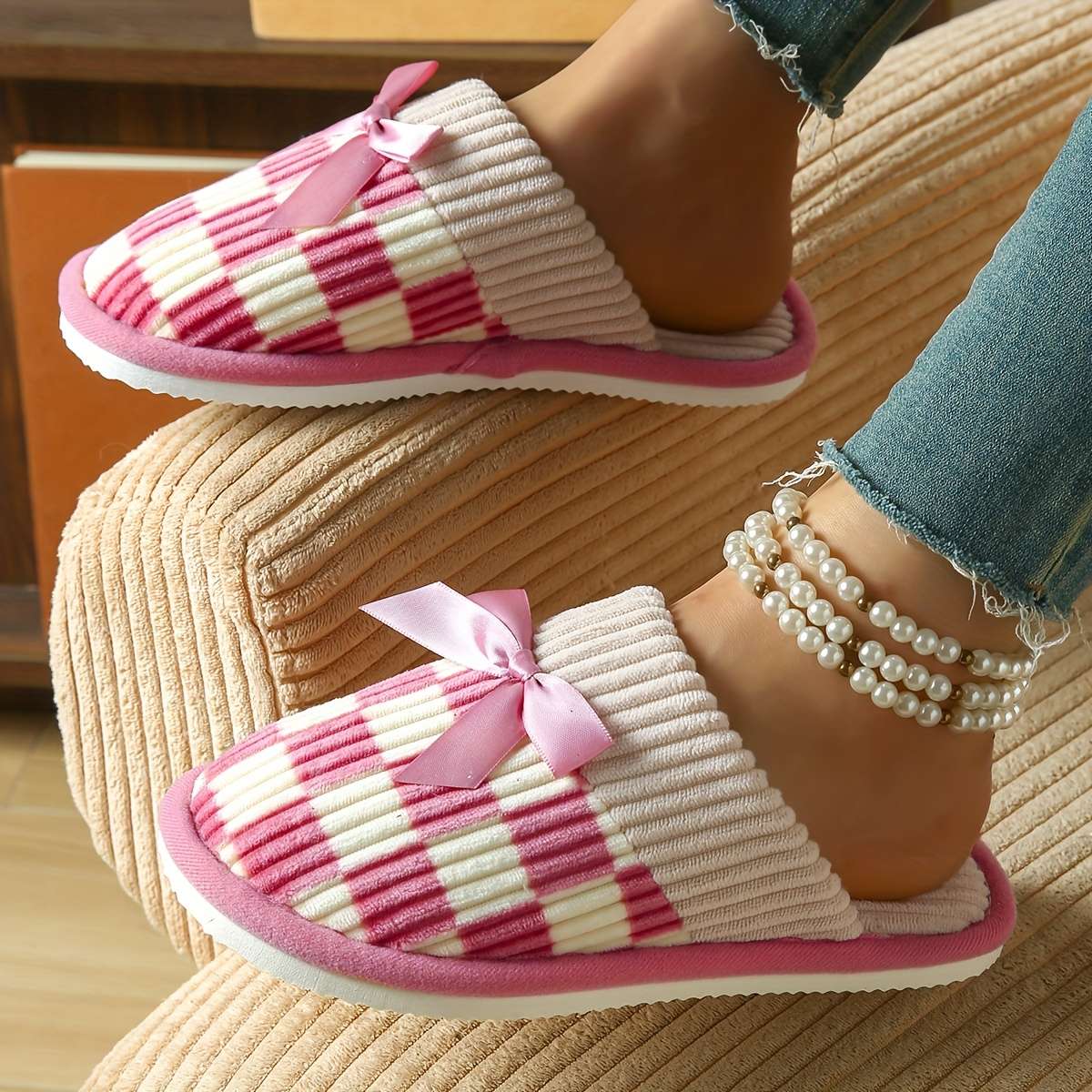 Cotton Slippers Color Grey Sizeuk 6.5-7