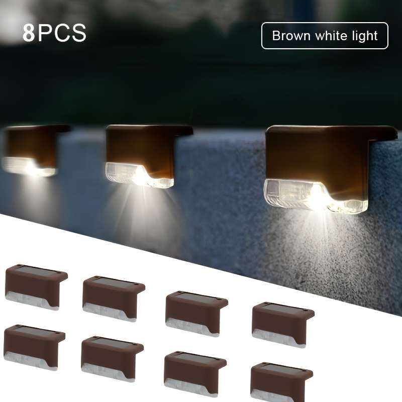 Solar Emergency Lights Color Brown Shell White Light Quantity8Pcs
