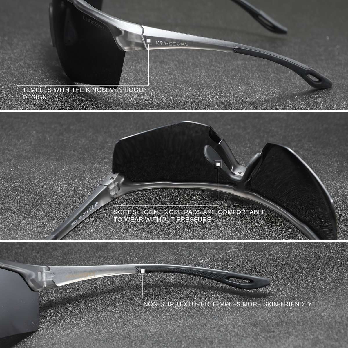 Cycling Glasses Color C2 Black Grey  Red