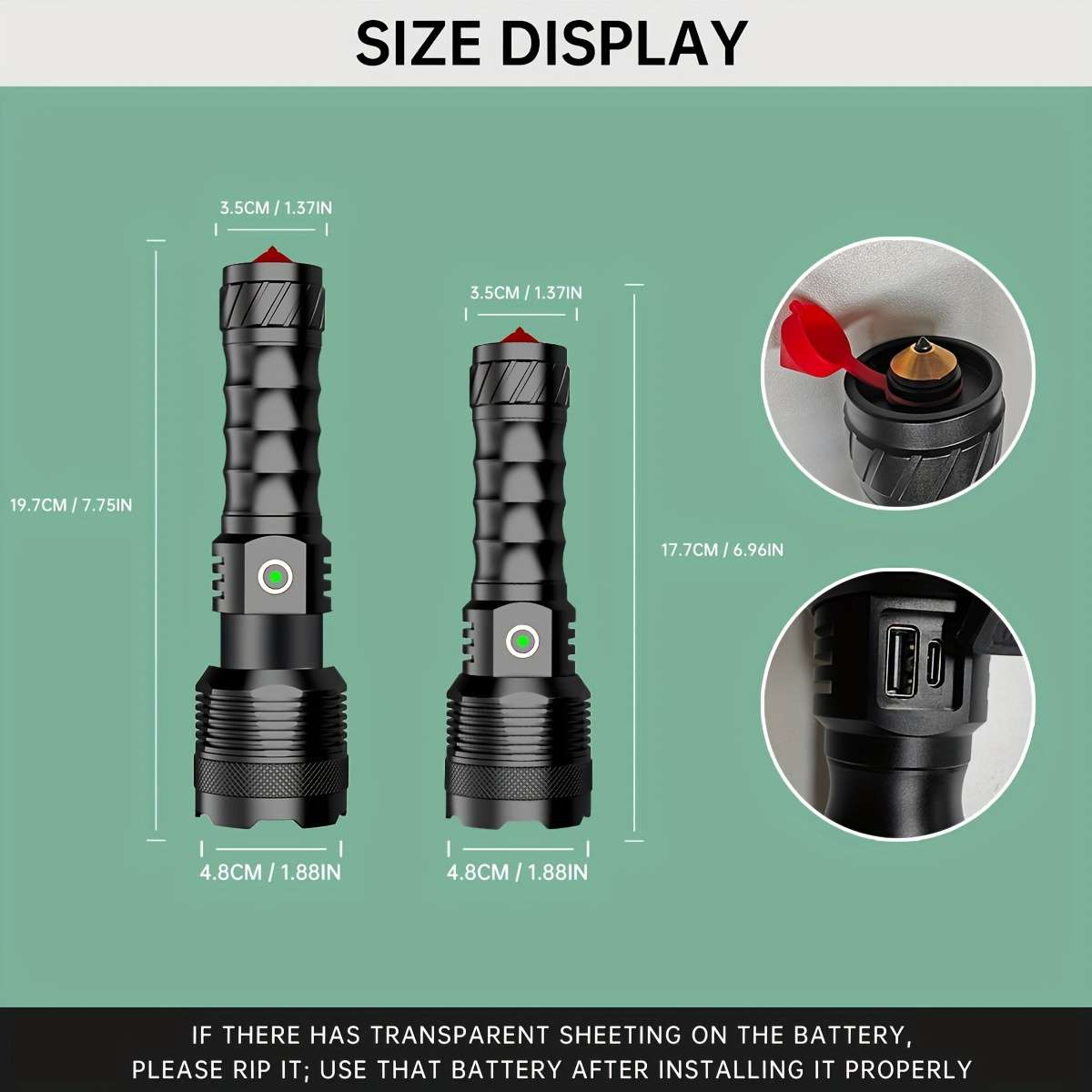 Versatile 1Pc Gdsizhe Handheld Flashlight With Usb Battery Emergency Reliable