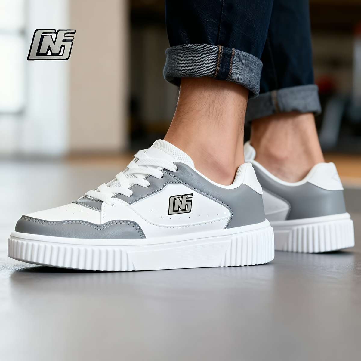 Sneakers Color White And Grey Sizeuk 7.5