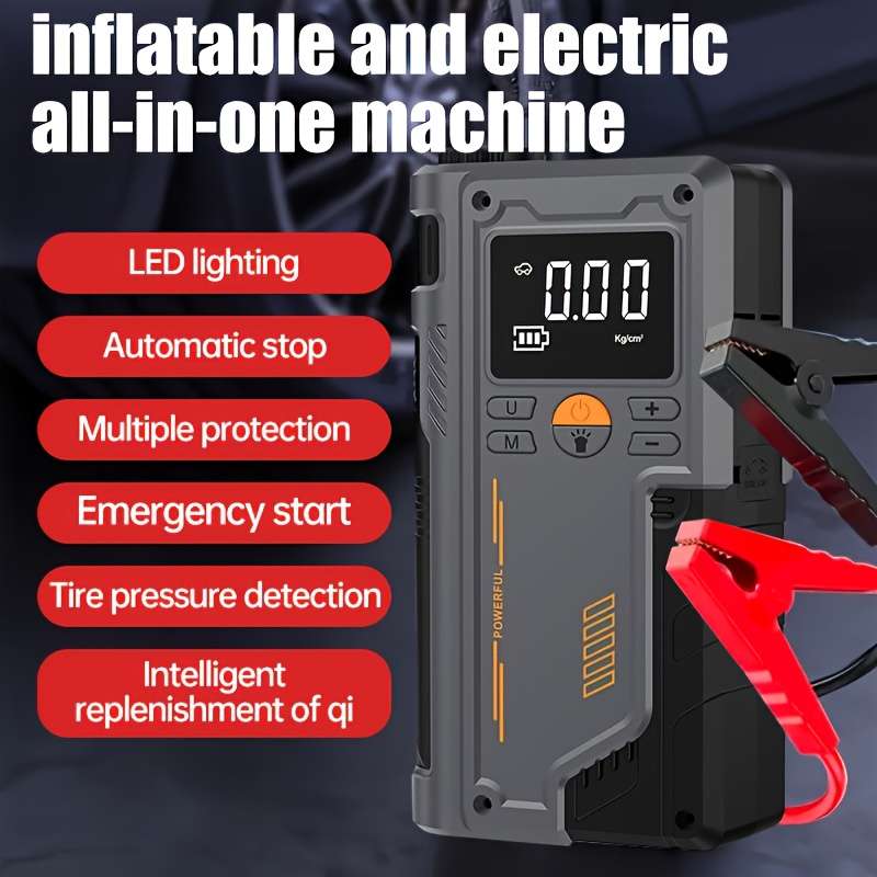 Heavy Duty 9 in 1 Emergency Car Jump Starter and Tyre Inflator