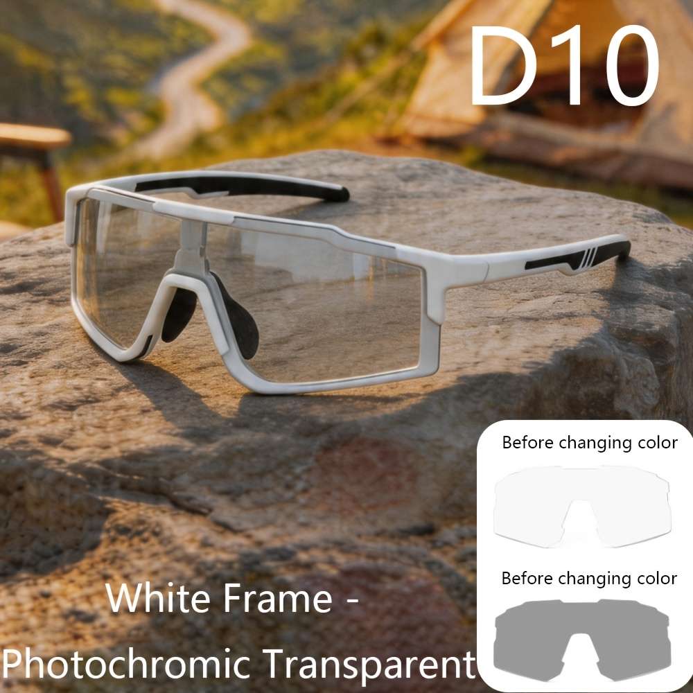 Cycling Glasses Color White  Photochromic Grey