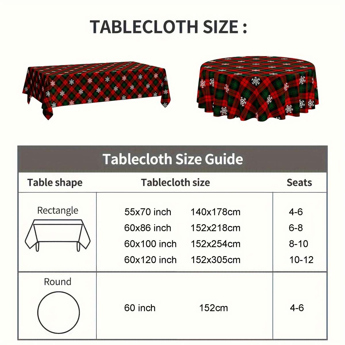 Christmas Tablecloth Size 139.7Cm X 177.8Cm