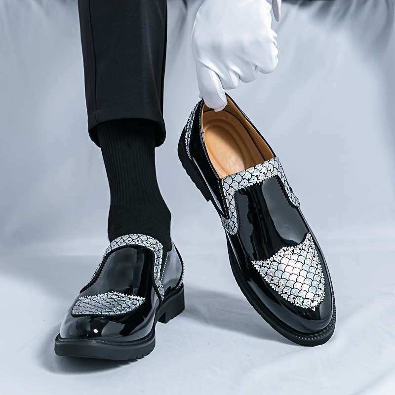 Mens Leather Shoes Color Silvery Sizeuk 7