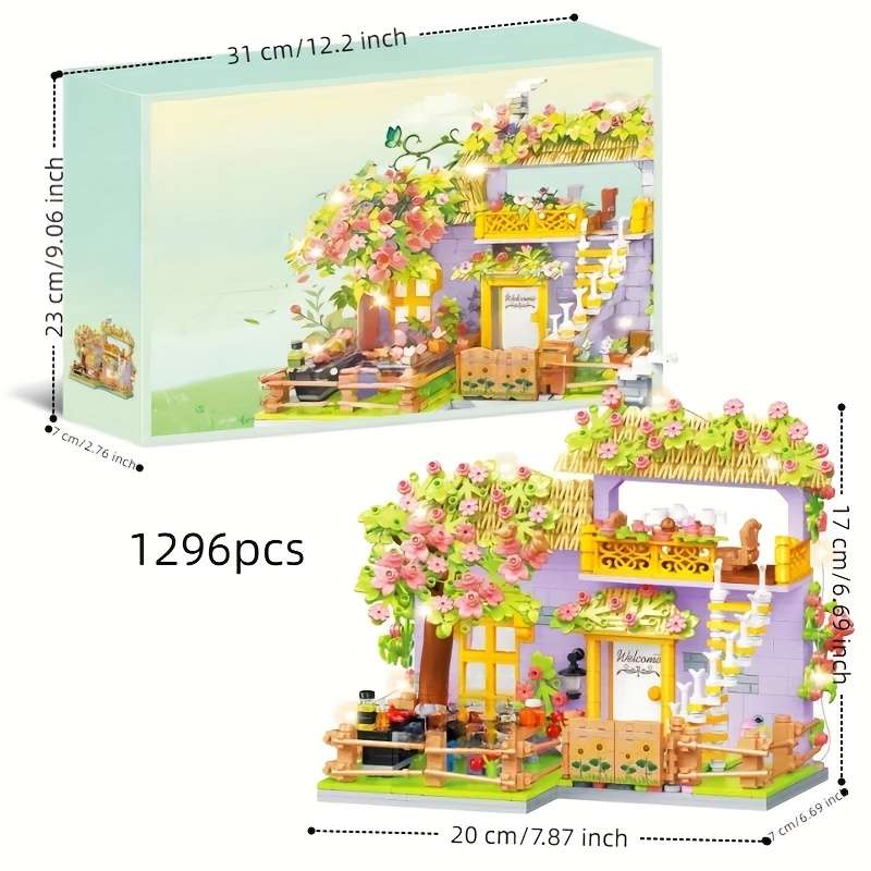 Building Toy Architectural Model Toy Set Model Cherry Blossom House  Gift Box