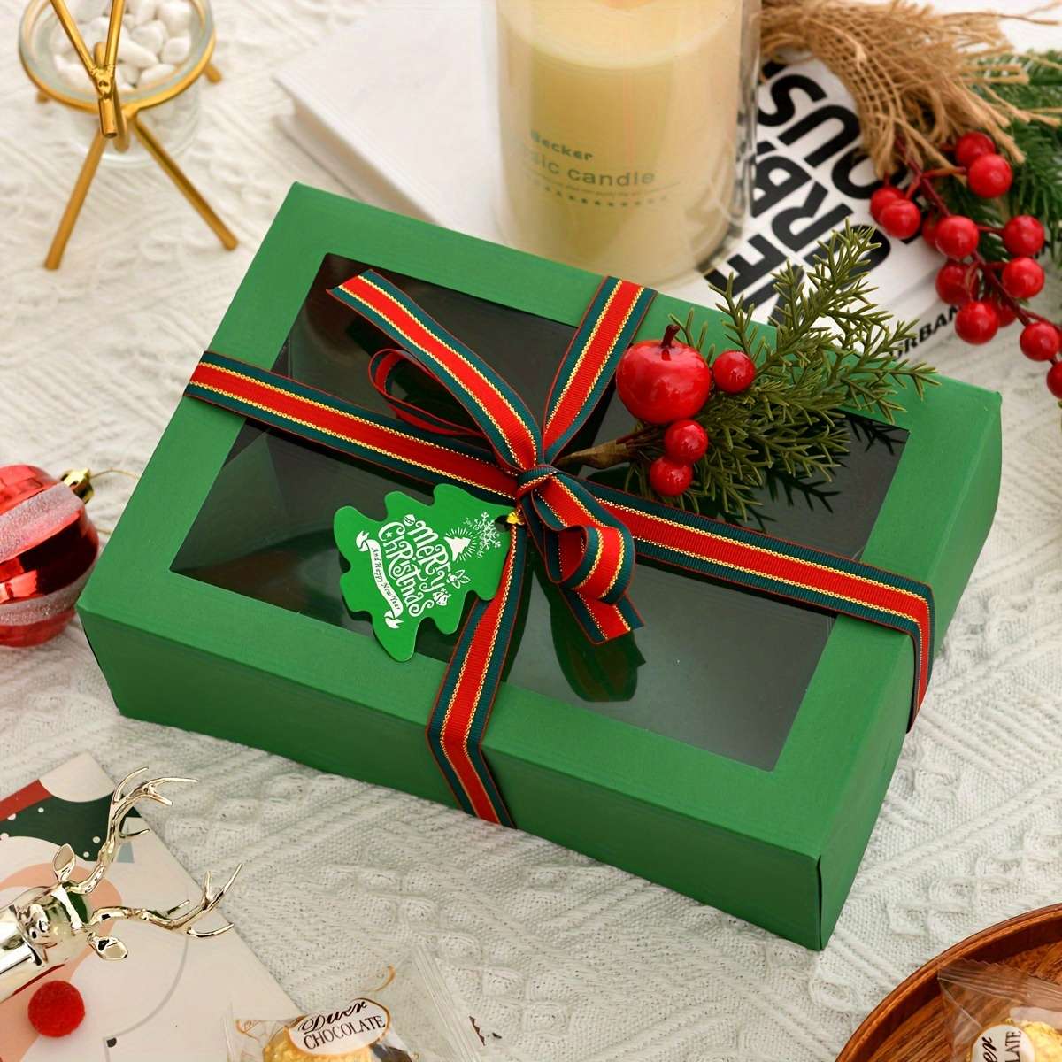 Christmas Gift Boxes Color Green Style Color Gift Box